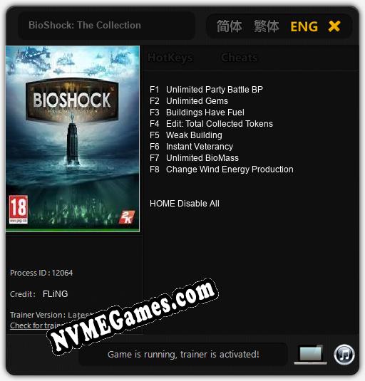 BioShock: The Collection: Treinador (V1.0.25)