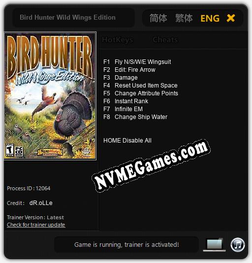 Bird Hunter Wild Wings Edition: Treinador (V1.0.79)