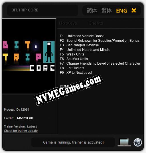 BIT.TRIP CORE: Cheats, Trainer +9 [MrAntiFan]