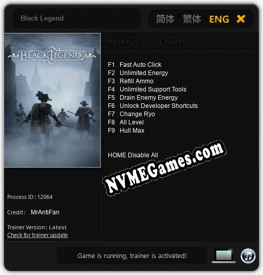 Treinador liberado para Black Legend [v1.0.8]