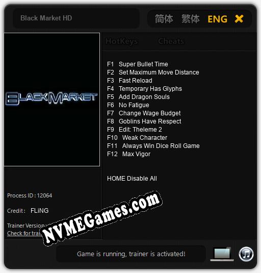 Black Market HD: Cheats, Trainer +12 [FLiNG]