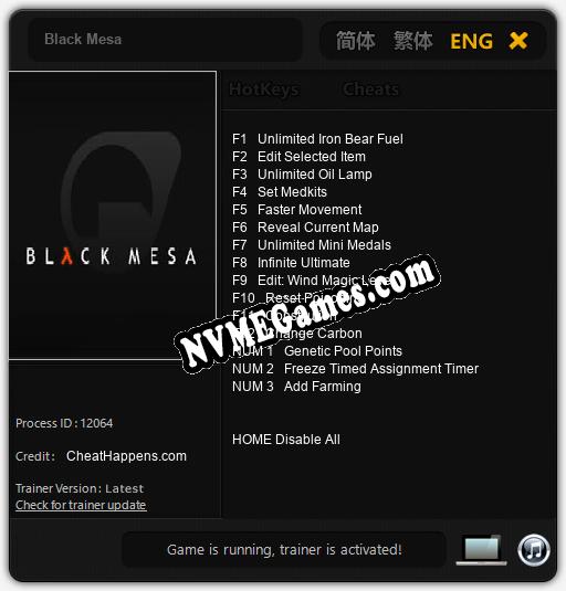 Black Mesa: Cheats, Trainer +15 [CheatHappens.com]