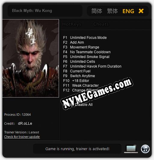 Black Myth: Wu Kong: Cheats, Trainer +12 [dR.oLLe]