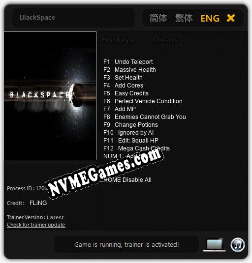 BlackSpace: Cheats, Trainer +13 [FLiNG]