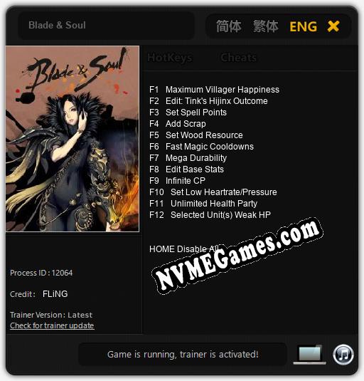 Blade & Soul: Cheats, Trainer +12 [FLiNG]