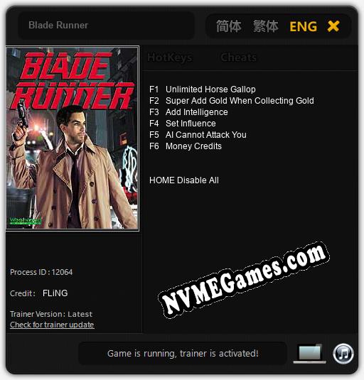 Blade Runner: Trainer +6 [v1.4]