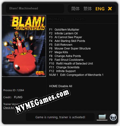 Blam! Machinehead: Treinador (V1.0.13)