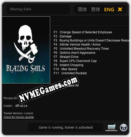 Blazing Sails: Cheats, Trainer +11 [dR.oLLe]