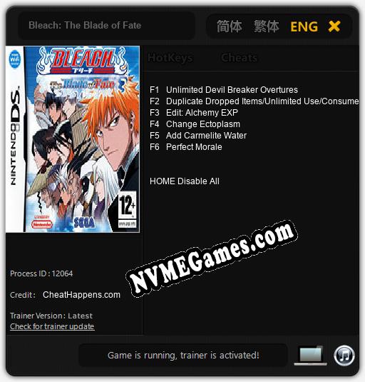 Bleach: The Blade of Fate: Trainer +6 [v1.1]