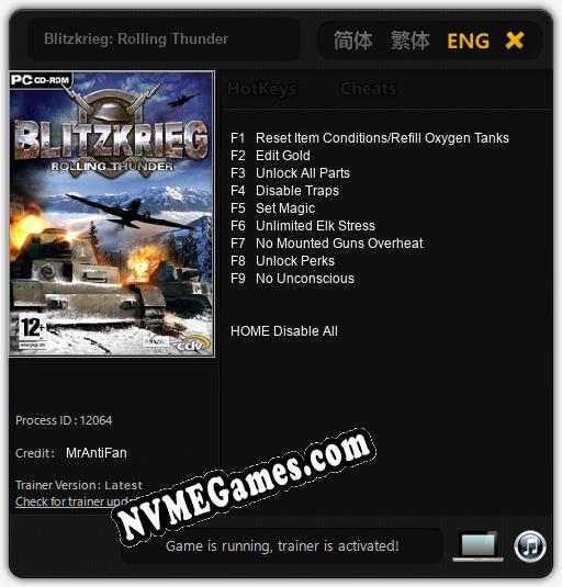 Blitzkrieg: Rolling Thunder: Trainer +9 [v1.1]