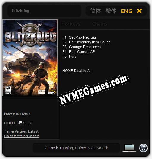 Blitzkrieg: Treinador (V1.0.56)