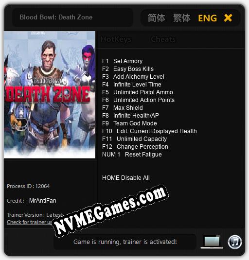 Blood Bowl: Death Zone: Treinador (V1.0.84)