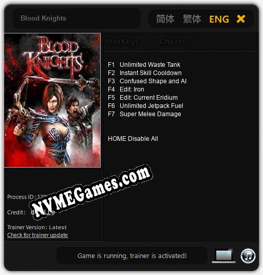 Treinador liberado para Blood Knights [v1.0.6]