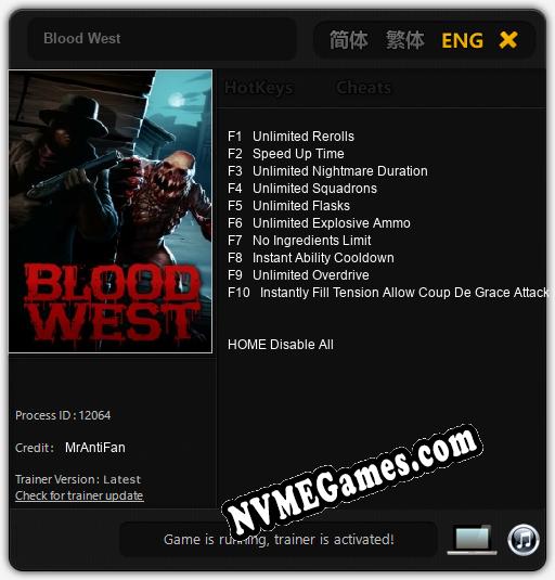 Blood West: Cheats, Trainer +10 [MrAntiFan]