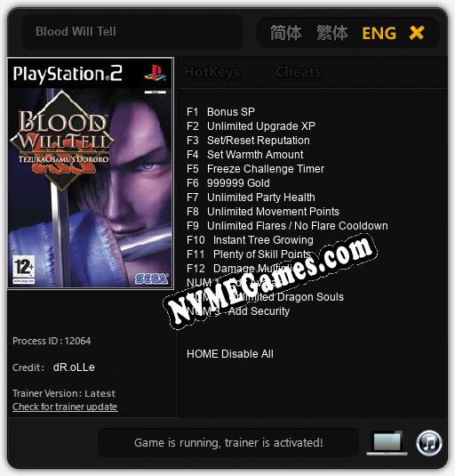 Blood Will Tell: Cheats, Trainer +15 [dR.oLLe]