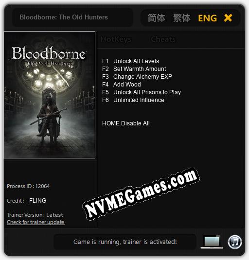 Bloodborne: The Old Hunters: Trainer +6 [v1.7]