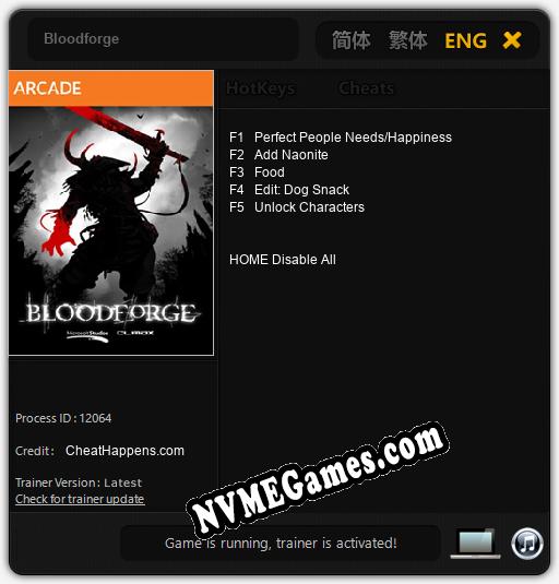 Treinador liberado para Bloodforge [v1.0.1]