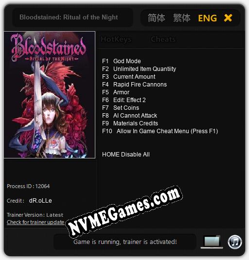 Bloodstained: Ritual of the Night: Cheats, Trainer +10 [dR.oLLe]