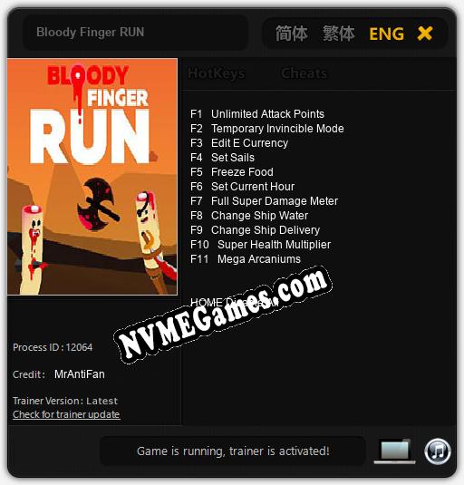 Bloody Finger RUN: Trainer +11 [v1.5]