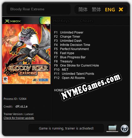 Bloody Roar Extreme: Treinador (V1.0.76)