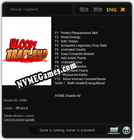 Bloody Trapland: Cheats, Trainer +13 [dR.oLLe]