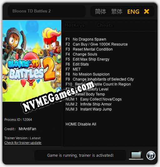 Treinador liberado para Bloons TD Battles 2 [v1.0.8]