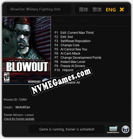 BlowOut: Military Fighting Unit: Cheats, Trainer +10 [MrAntiFan]