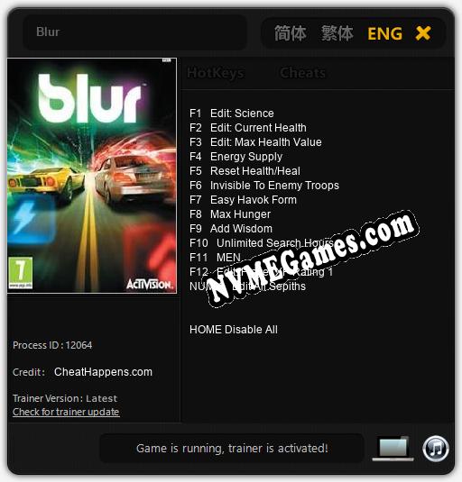 Blur: Trainer +13 [v1.4]