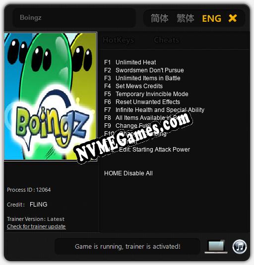 Boingz: Trainer +12 [v1.3]