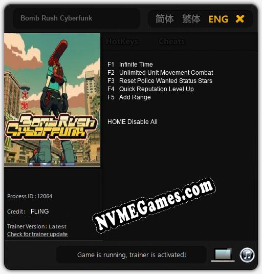 Bomb Rush Cyberfunk: Cheats, Trainer +5 [FLiNG]