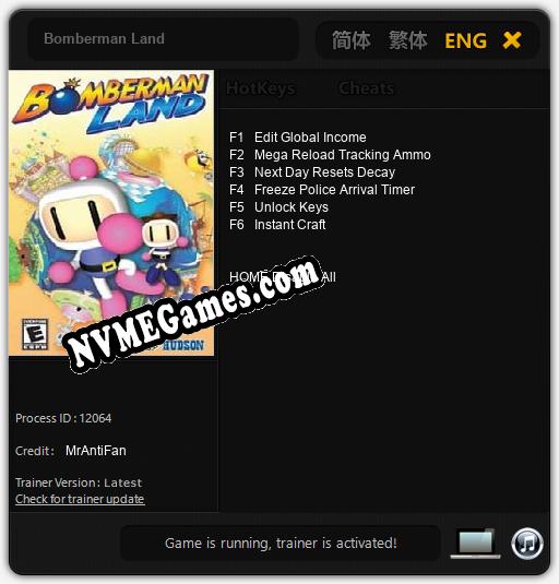 Bomberman Land: Treinador (V1.0.53)