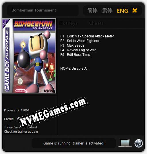 Treinador liberado para Bomberman Tournament [v1.0.1]