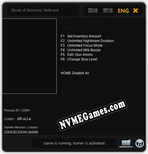 Treinador liberado para Book of Demons: Hellcard [v1.0.4]