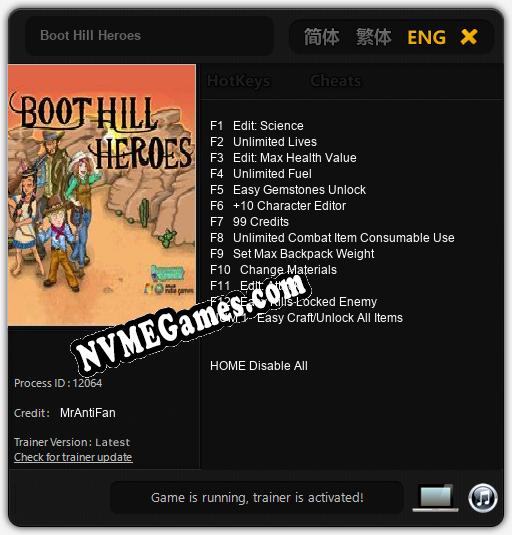 Boot Hill Heroes: Treinador (V1.0.11)