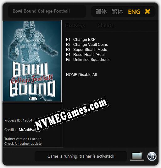 Bowl Bound College Football: Trainer +5 [v1.5]