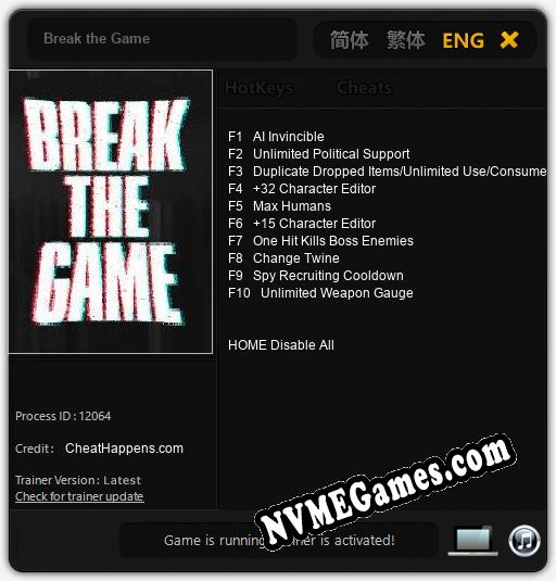 Break the Game: Trainer +10 [v1.9]