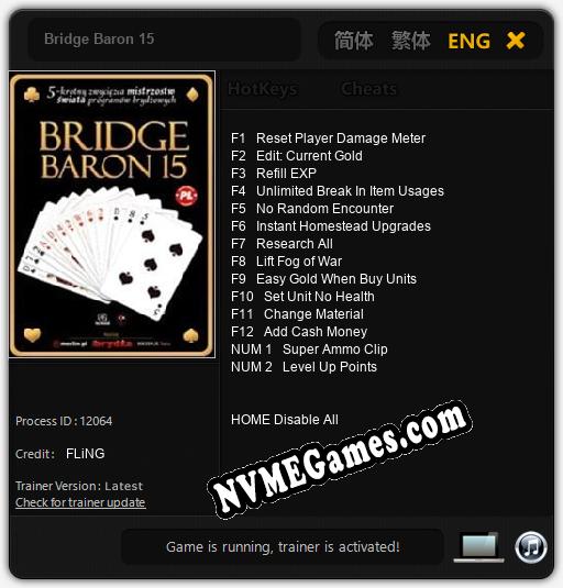 Bridge Baron 15: Cheats, Trainer +14 [FLiNG]