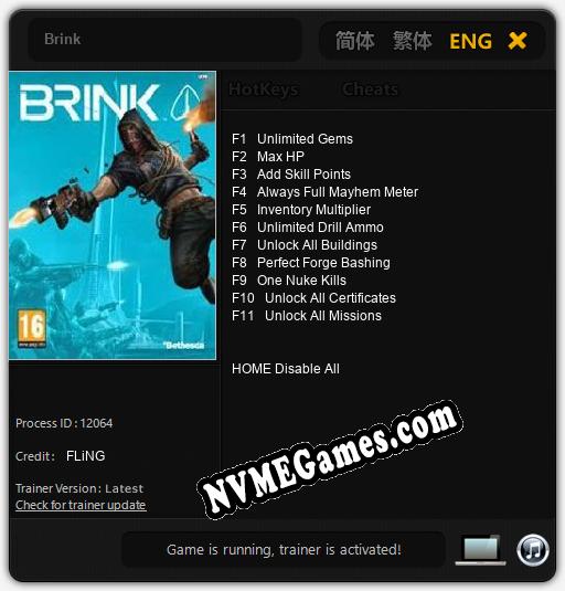 Brink: Treinador (V1.0.92)