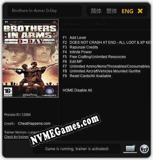 Treinador liberado para Brothers in Arms: D-Day [v1.0.1]