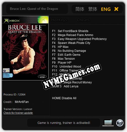 Treinador liberado para Bruce Lee: Quest of the Dragon [v1.0.8]