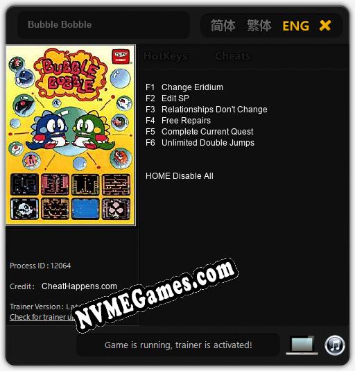 Bubble Bobble: Trainer +6 [v1.4]