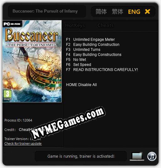 Buccaneer: The Pursuit of Infamy: Cheats, Trainer +7 [CheatHappens.com]