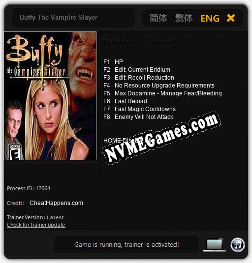 Buffy The Vampire Slayer: Trainer +8 [v1.2]