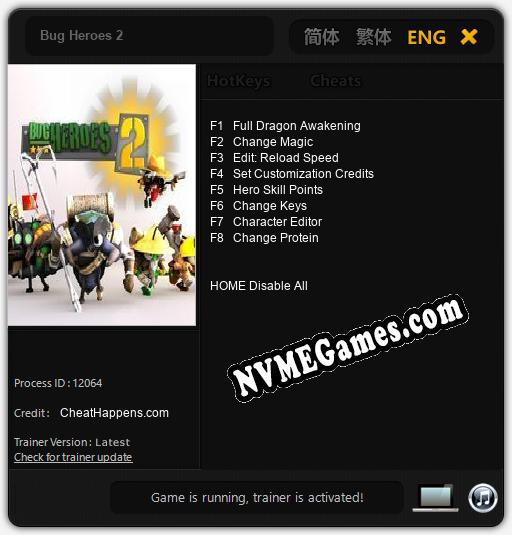 Treinador liberado para Bug Heroes 2 [v1.0.3]