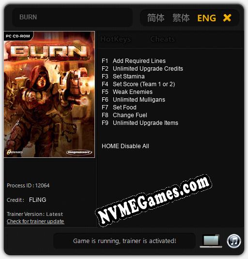 BURN: Cheats, Trainer +9 [FLiNG]