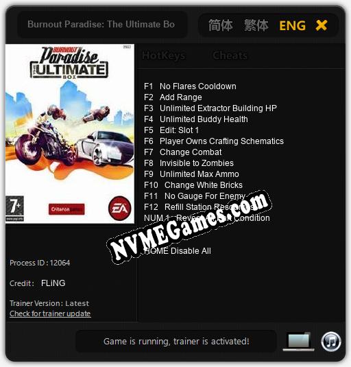 Burnout Paradise: The Ultimate Box: Cheats, Trainer +13 [FLiNG]