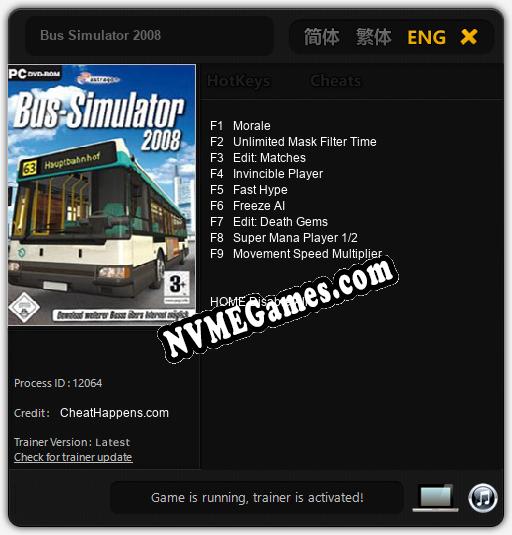 Bus Simulator 2008: Cheats, Trainer +9 [CheatHappens.com]