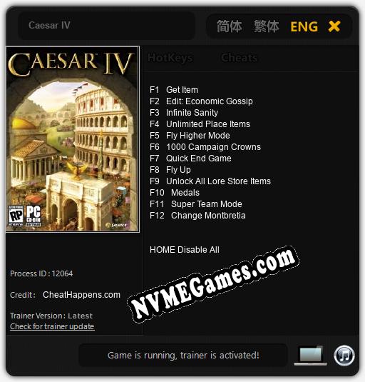 Caesar IV: Cheats, Trainer +12 [CheatHappens.com]