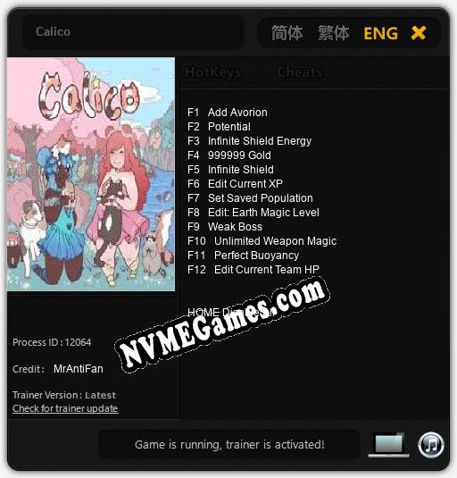 Calico: Trainer +12 [v1.4]