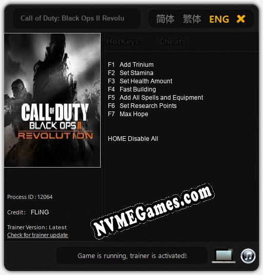 Call of Duty: Black Ops II Revolution: Trainer +7 [v1.5]